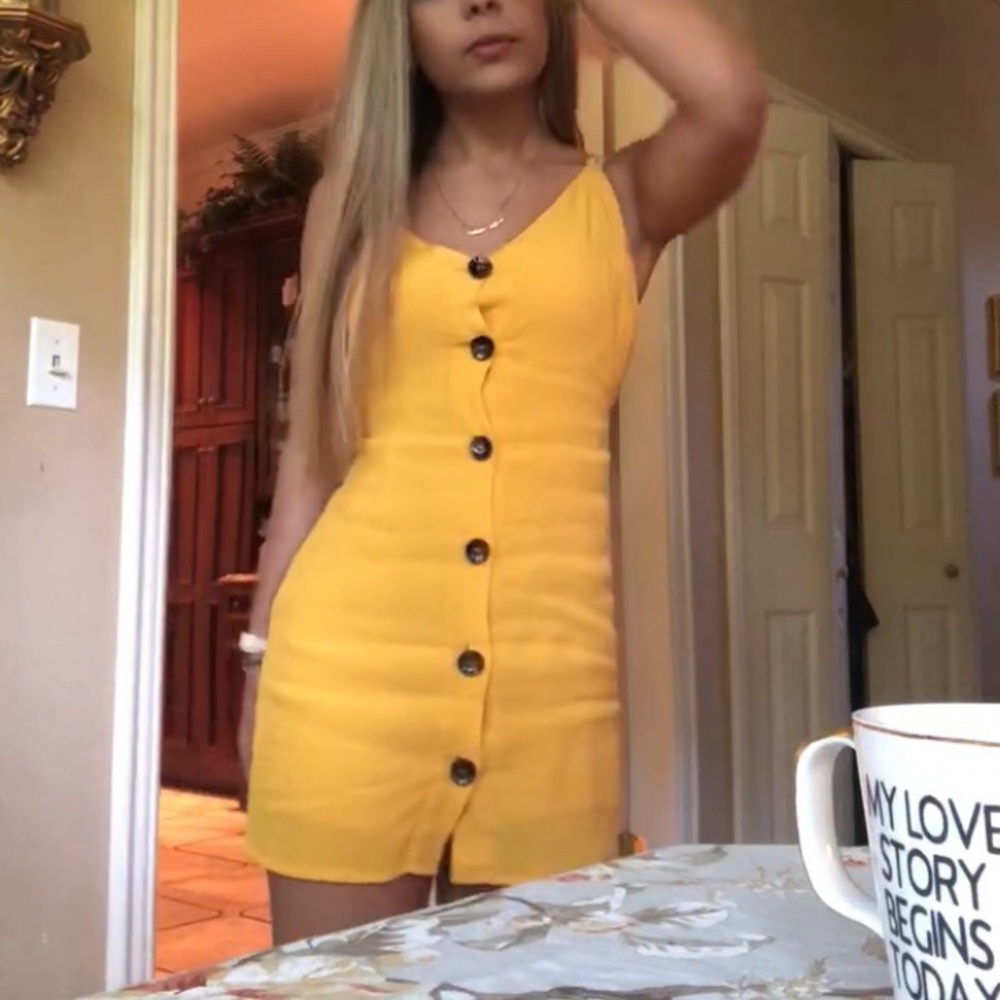 yellow mini dress